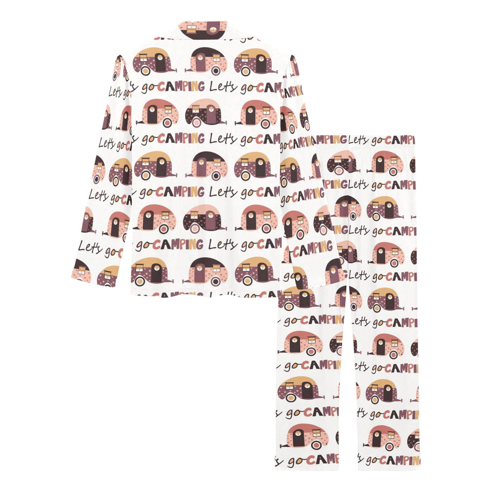 Camper Van Pattern Print Design 01 Women's Long Pajama Set