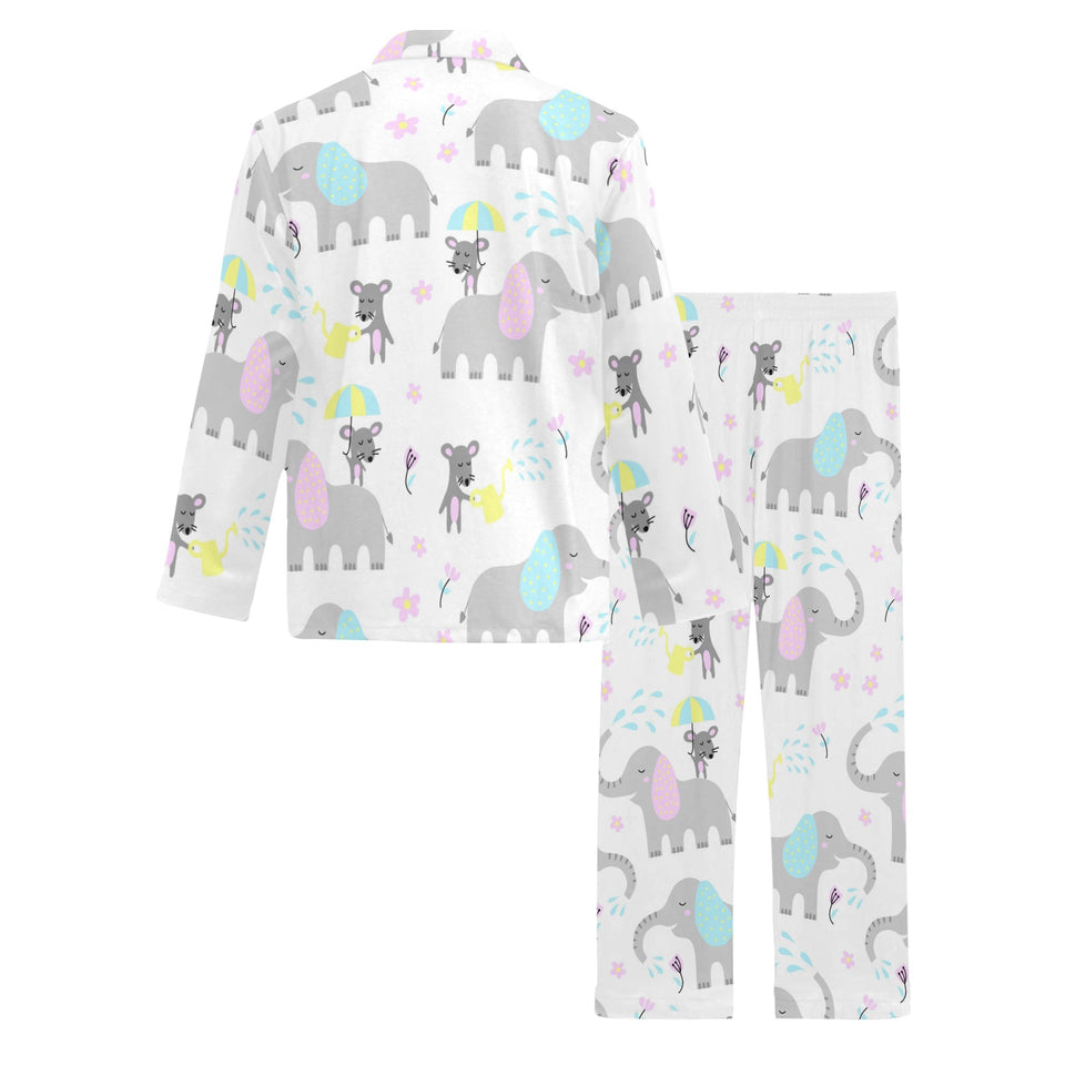Cute elephant mouse pattern Men's Long Pajama Set