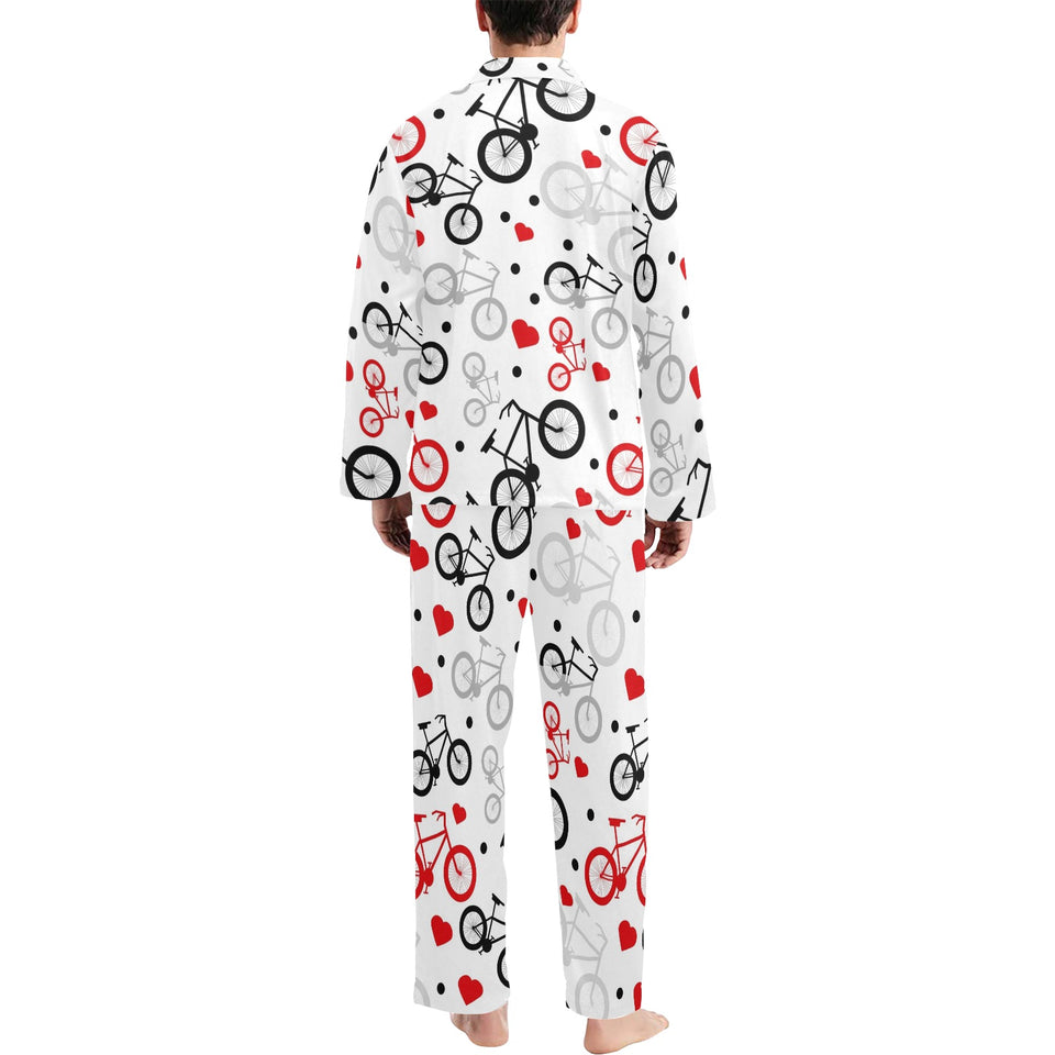 Bicycle Pattern Print Design 04 Men's Long Pajama Set