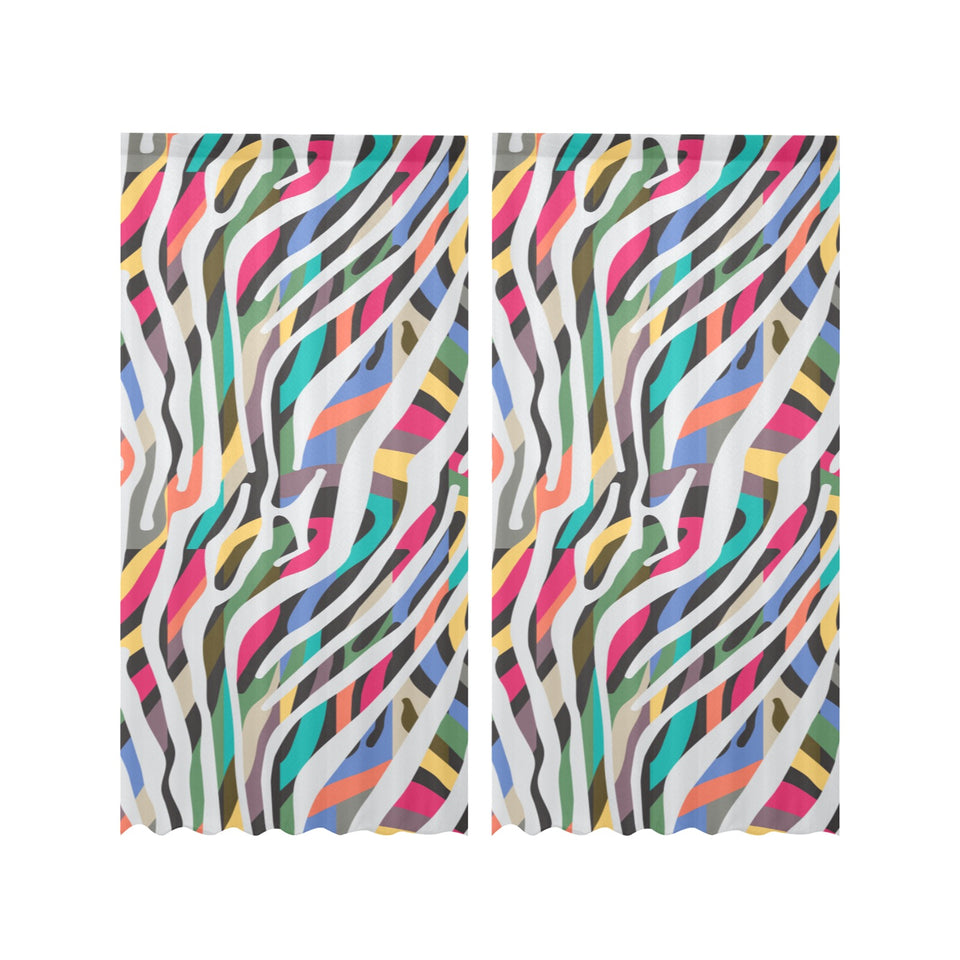 Colorful zebra skin pattern Gauze Curtain