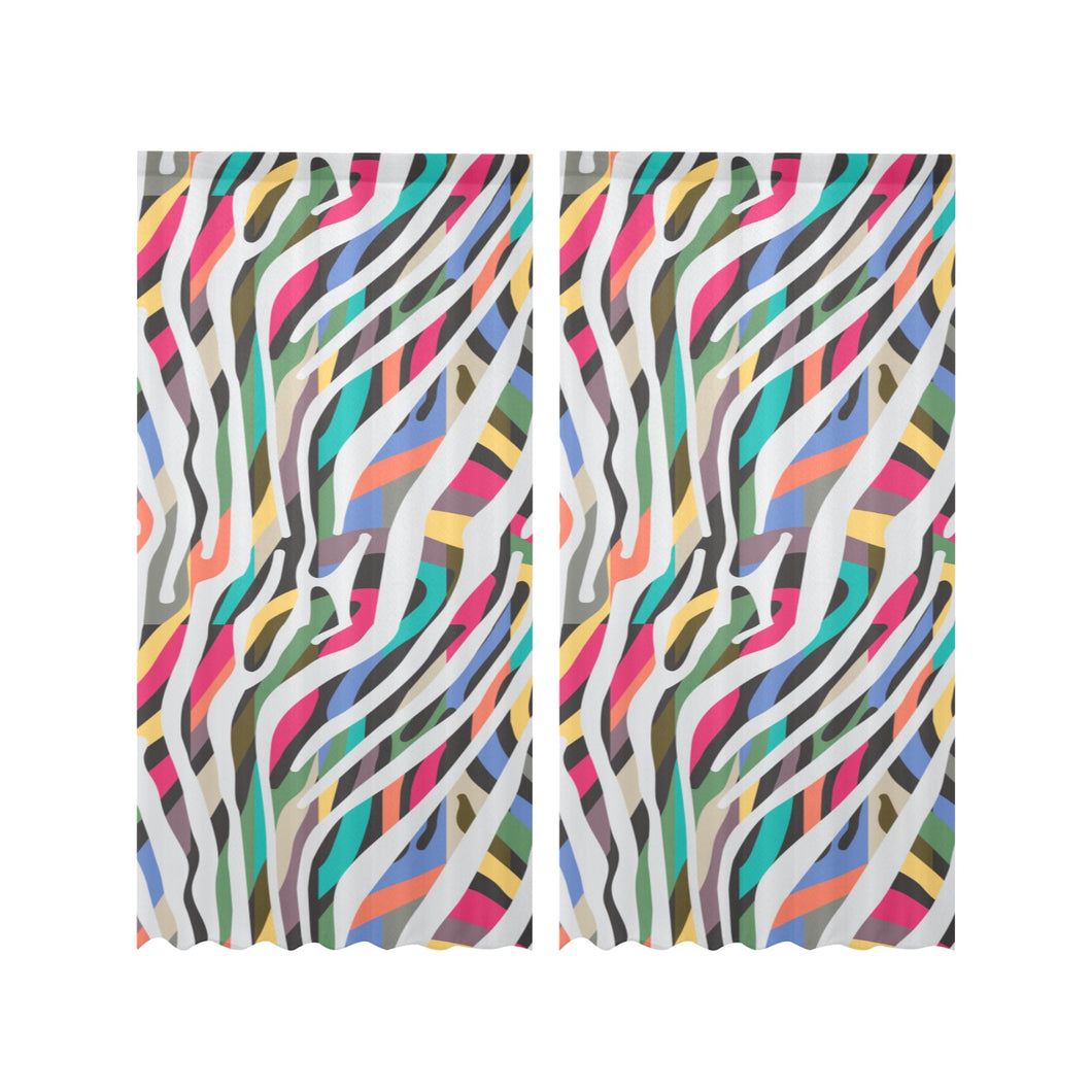 Colorful zebra skin pattern Gauze Curtain