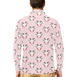 Cute goat pattern Men's Long Sleeve Polo Shirt