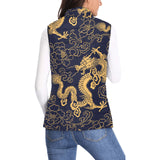 Gold dragon pattern Women's Padded Vest