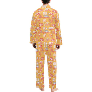 Camper Van Pattern Print Design 04 Men's Long Pajama Set