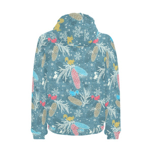 Squirrel Pattern Print Design 01 Men's Padded Hooded Jacket