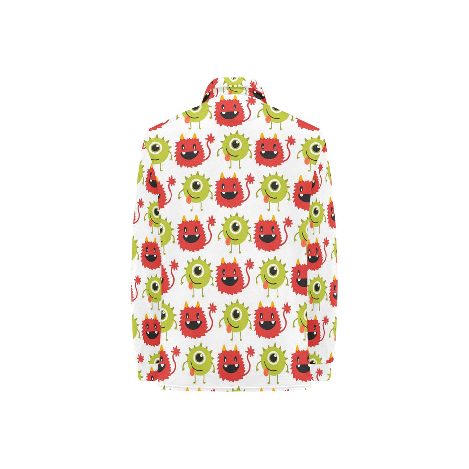 Alien Pattern Print Design 05 Women's Long Sleeve Polo Shirt