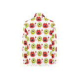 Alien Pattern Print Design 05 Women's Long Sleeve Polo Shirt