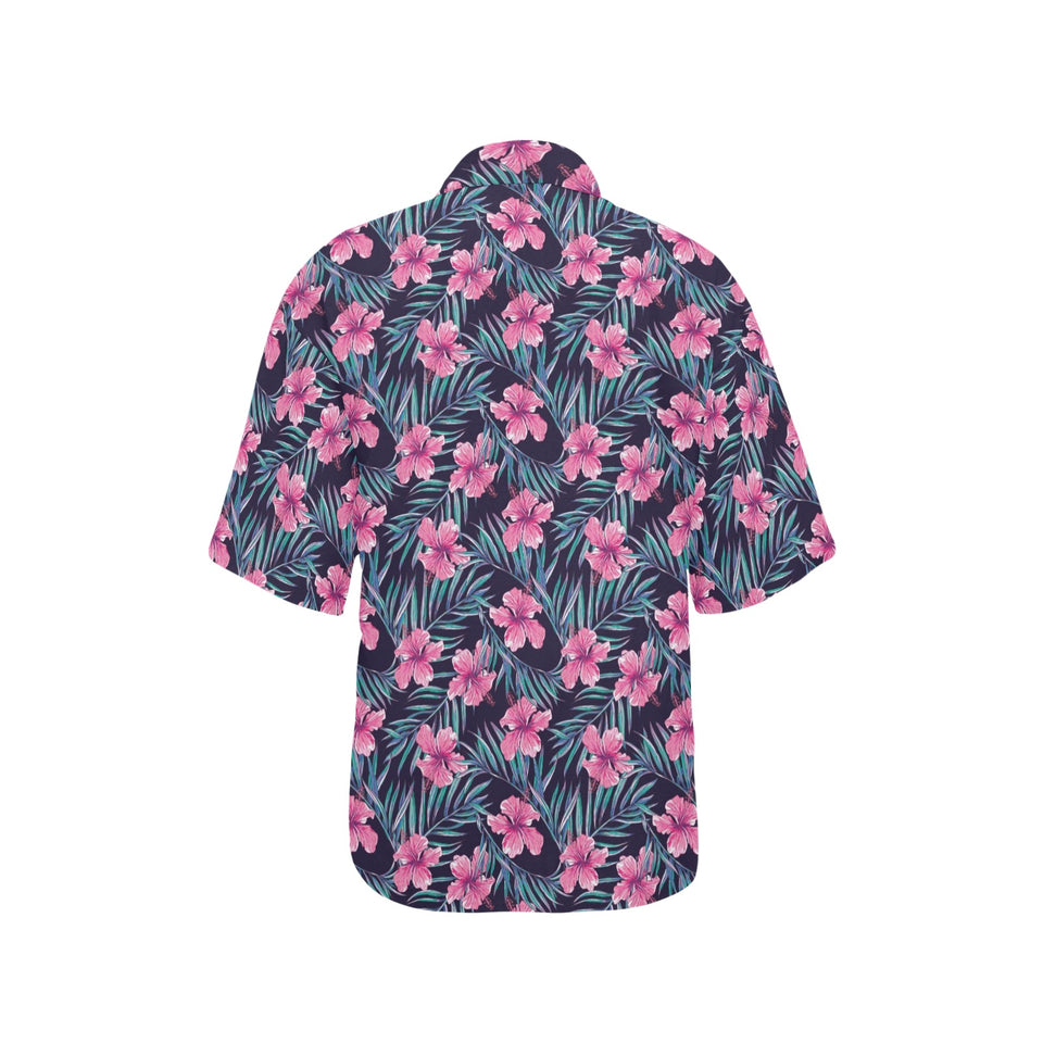 Hibiscus Pattern Print Design 05 Women's All Over Print Hawaiian Shirt
