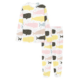 Whale dot pattern Women's All Over Print Pajama Set