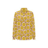 Passion fruits slice pattern Women's Long Sleeve Polo Shirt