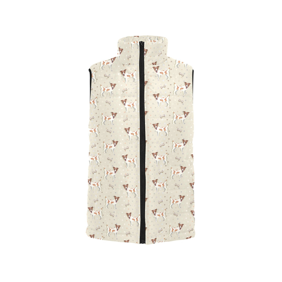 Jack Russel Pattern Print Design 02 Women's Padded Vest