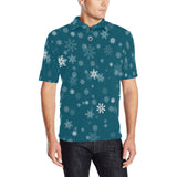 Snowflake pattern dark background Men's All Over Print Polo Shirt