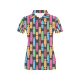Skate Board Pattern Print Design 02 Women's All Over Print Polo Shirt