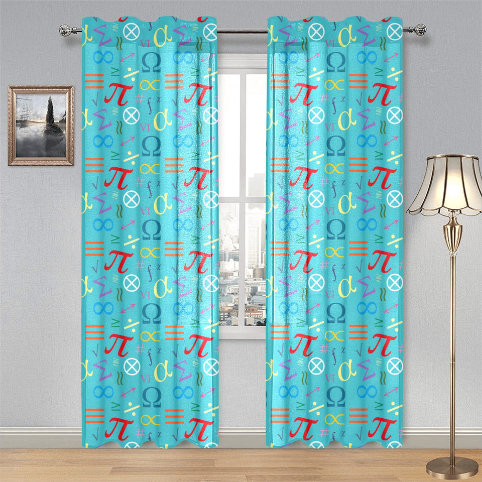 Math Pattern Print Design 02 Gauze Curtain