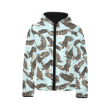 Eagle Pattern Print Design 01 Kids' Boys' Girls' Padded Hooded Jacket