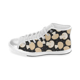 Champignon mushroom pattern Women's High Top Canvas Shoes White