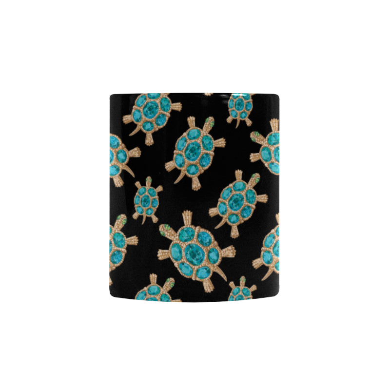 Sea turtle blue stone pattern Morphing Mug Heat Changing Mug