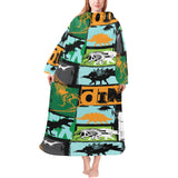 dinosaurs print pattern Blanket Robe with Sleeves