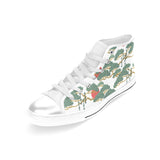 Bonsai red sun japanese pattern Women's High Top Canvas Shoes White