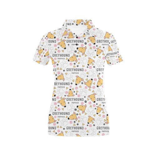 Greyhound Pattern Print Design 03 Women's All Over Print Polo Shirt