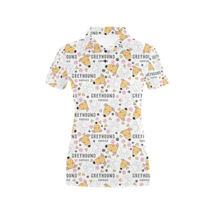 Greyhound Pattern Print Design 03 Women's All Over Print Polo Shirt