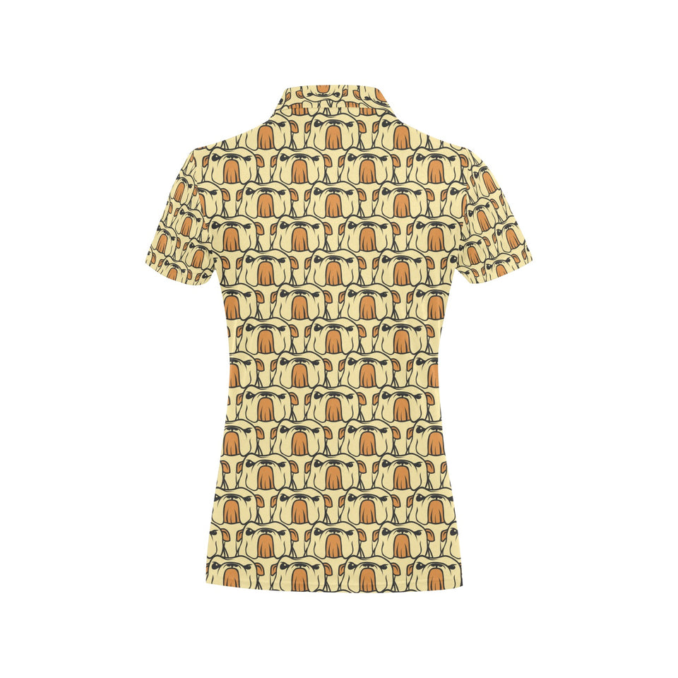English Bulldog Pattern Print Design 02 Women's All Over Print Polo Shirt