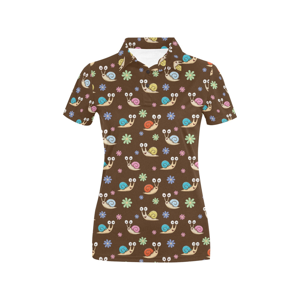 Snail Pattern Print Design 03 Women's All Over Print Polo Shirt