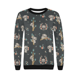 Cute koala pattern Women's Crew Neck Sweatshirt