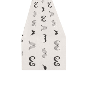 Mustache Beard Pattern Print Design 05 Table Runner