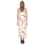 Waterclor boomerang Australian aboriginal ornament V-Neck Open Fork Long Dress