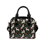 Unicorns forest background Shoulder Handbag