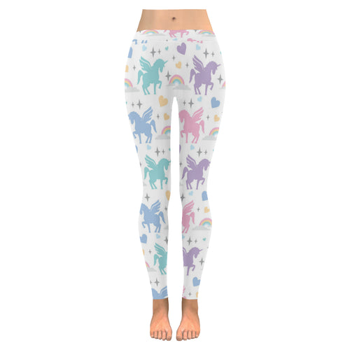 colorful unicorn rainbow heart pattern Women's Legging Fulfilled In US