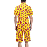 Dice Pattern Print Design 04 Men's V-Neck Short Pajama Set