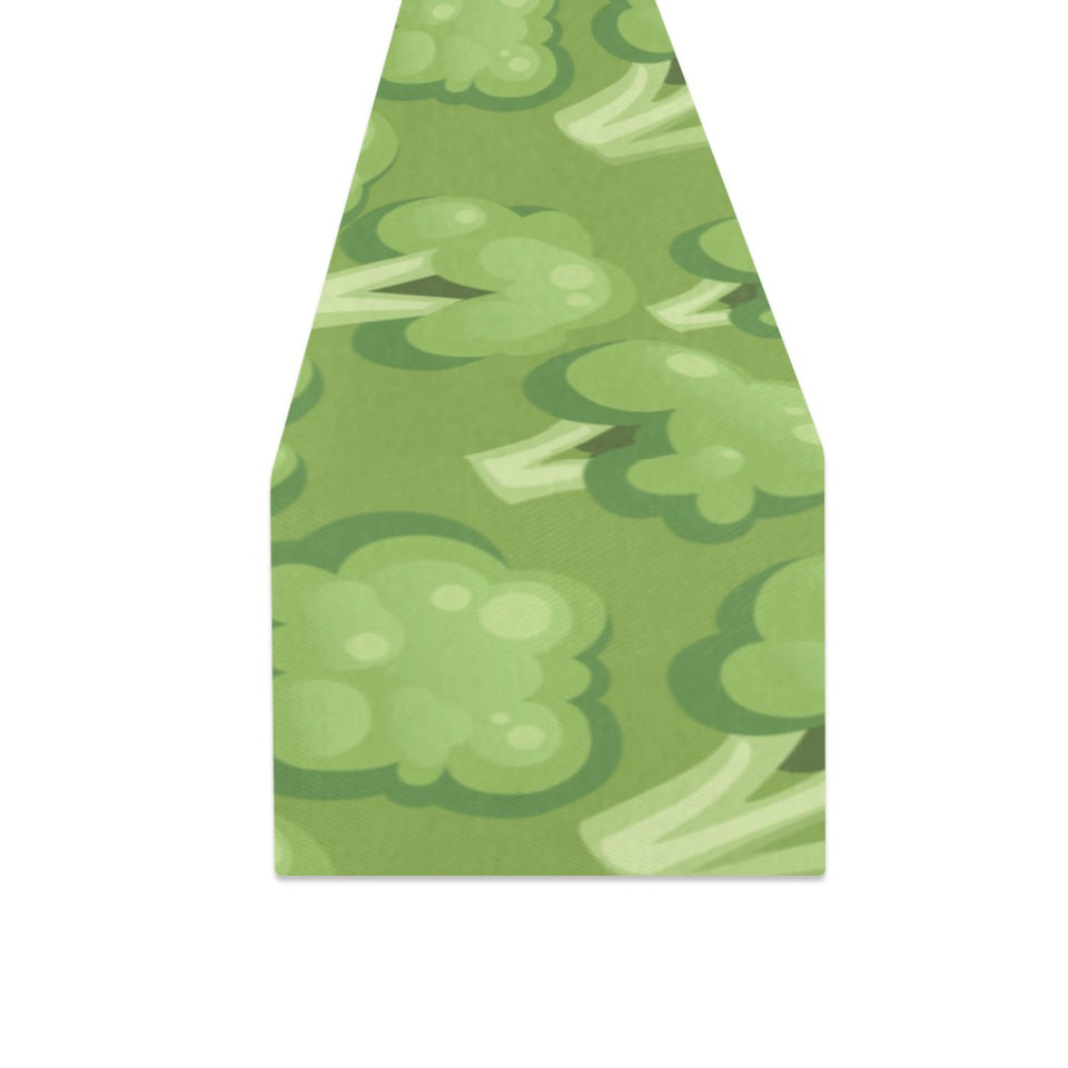 Broccoli pattern green background Table Runner