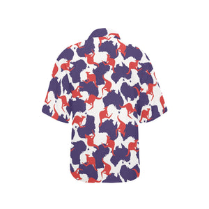 Kangaroo Australian pattern Women's All Over Print Hawaiian Shirt