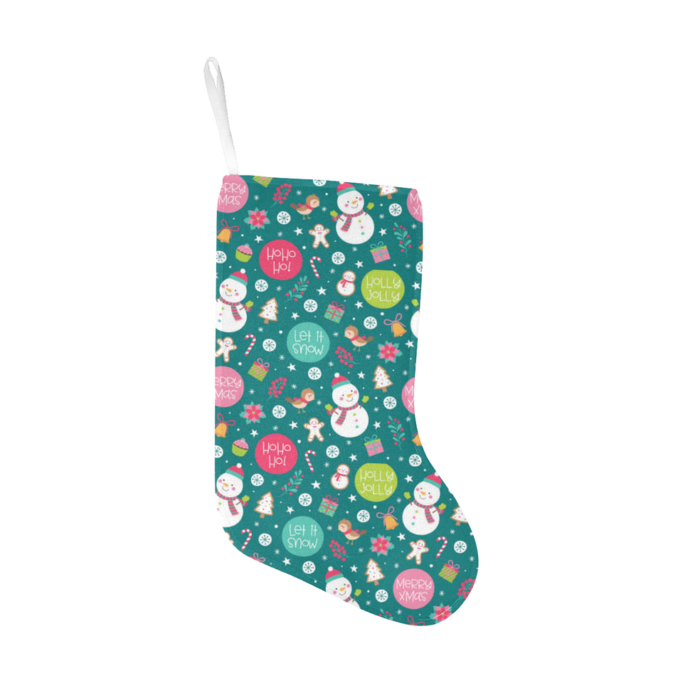 Snowman bird decorative elements christmas pattern Christmas Stocking