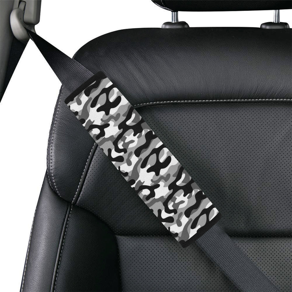 Black white camouflage pattern Car Seat Belt Cover