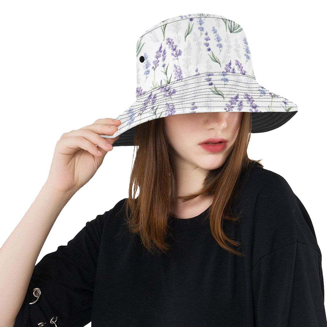 Hand painting Watercolor Lavender Unisex Bucket Hat