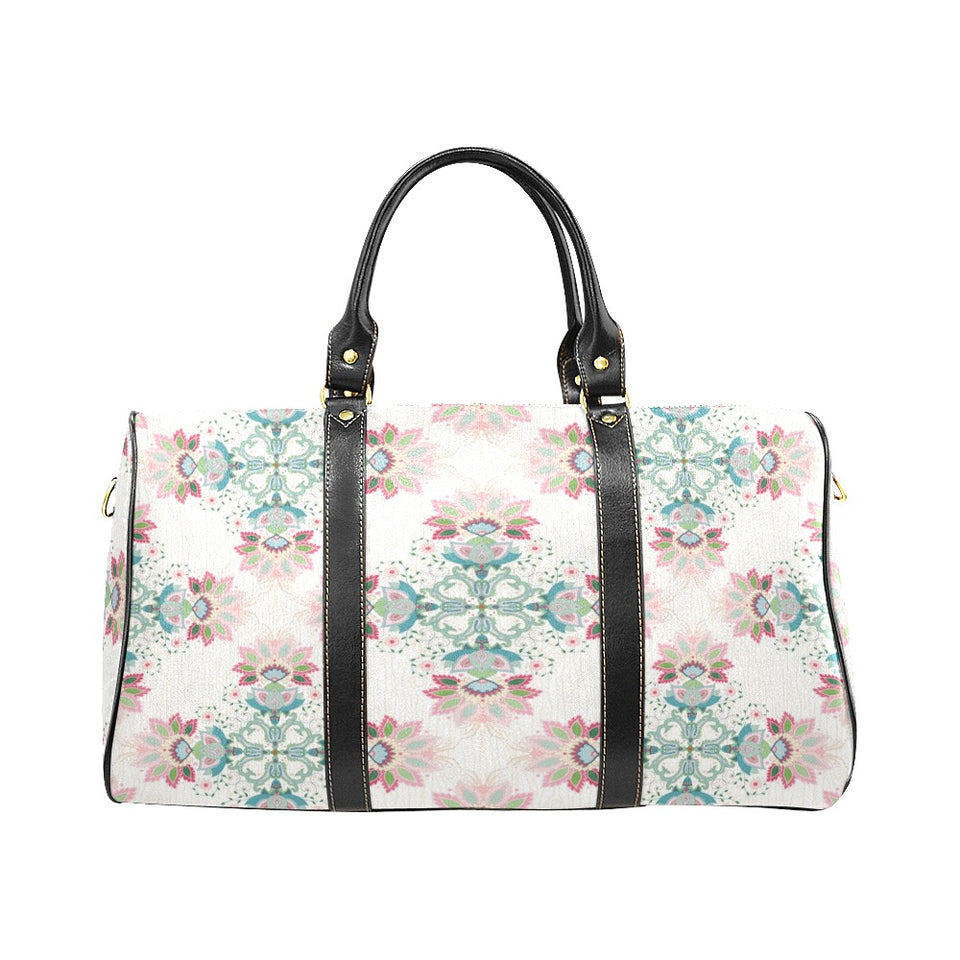 Square floral indian flower pattern Travel Bag