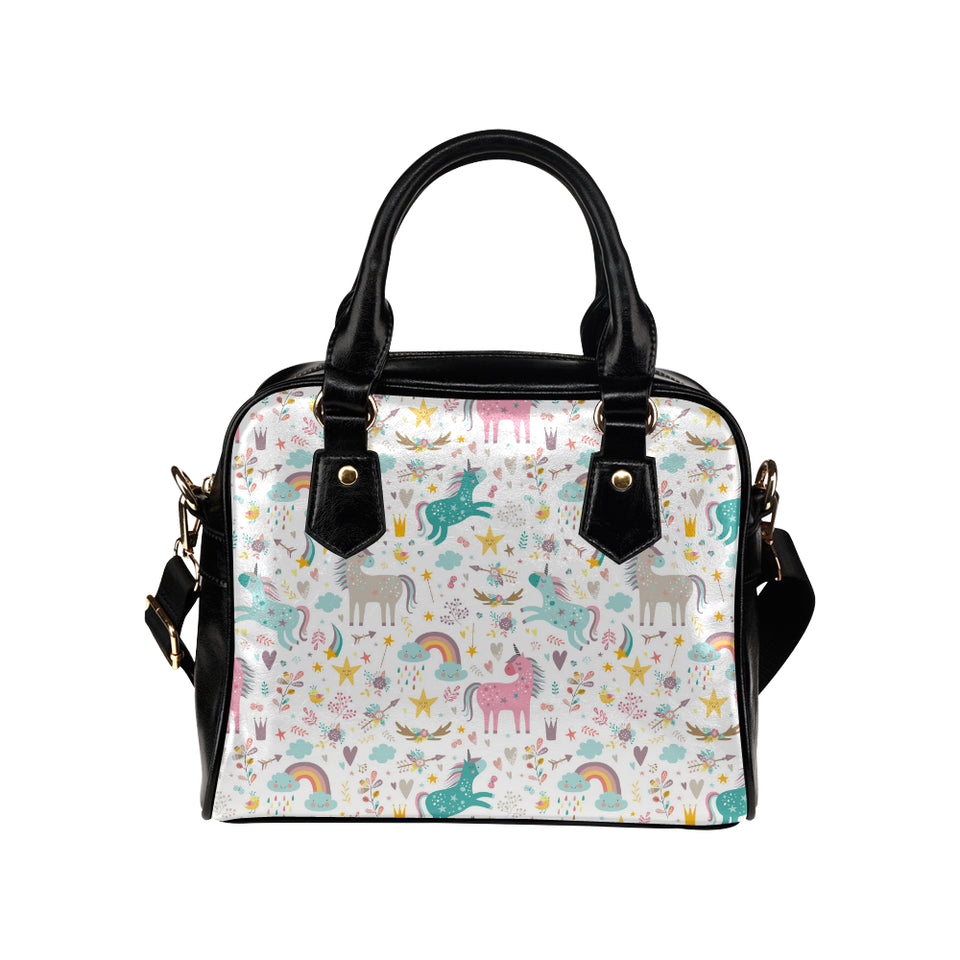Colorful unicorn pattern Shoulder Handbag