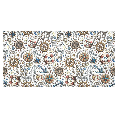 Cute nautical steering wheel anchor pattern Tablecloth