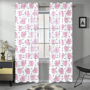 Pig Pattern Print Design 03 Gauze Curtain