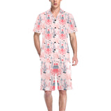 Octopus winter hat garland Fish candy Seaweed Cora Men's V-Neck Short Pajama Set