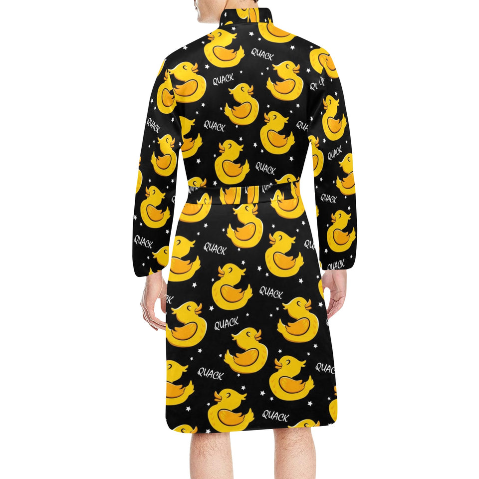 Duck Pattern Print Design 05 Men's Long Sleeve Belted Night Robe