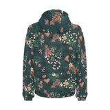 Snake forest pattern Men's Padded Hooded Jacket