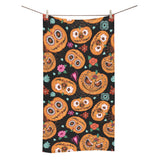 Pumpkin flowers spiderweb Halloween theme Bath Towel