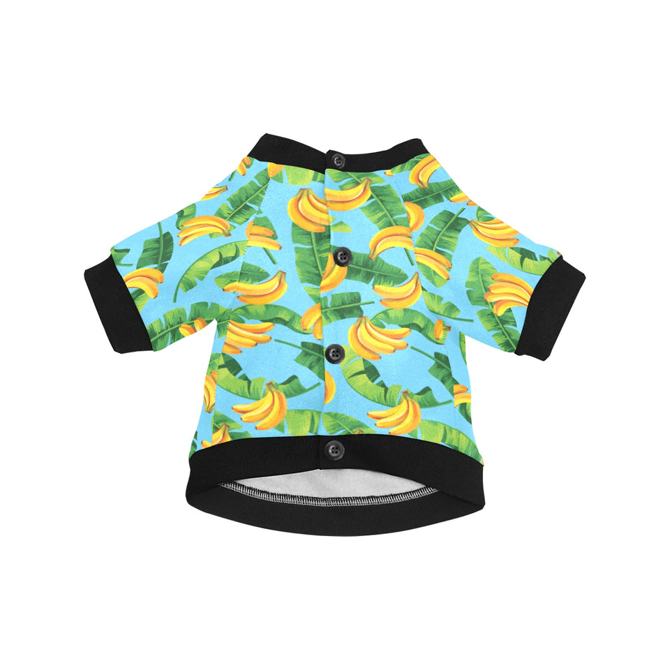 banana leaves banana design pattern All Over Print Pet Dog Round Neck Fuzzy Shirt