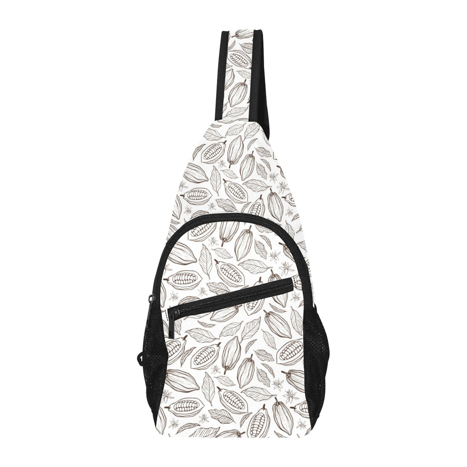 cacao beans leaves pattern All Over Print Chest Bag