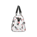 Cool rooster chicken cock floral ornament backgrou Travel Bag