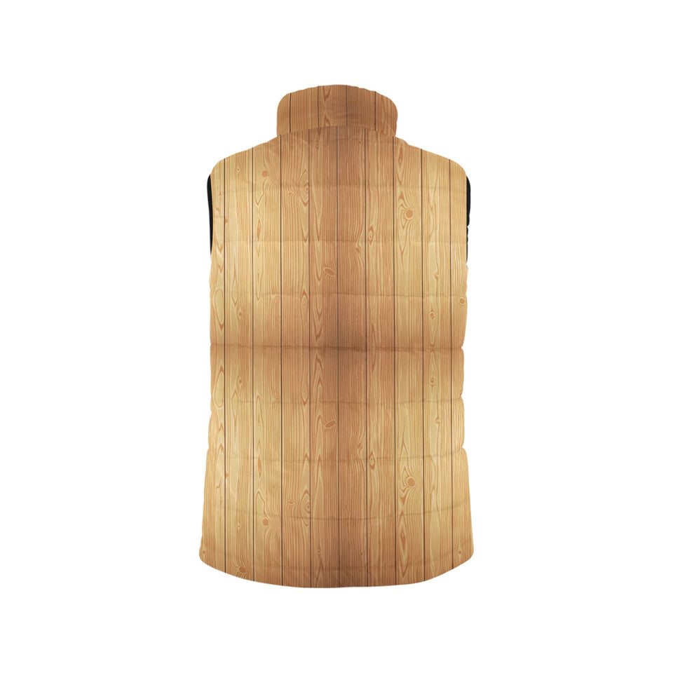Wood Printed Pattern Print Design 05 Men's Padded Vest